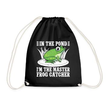 Meister Froschfänger Cartoon Design - Turnbeutel - Schwarz - Vorne