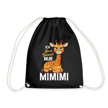 Ich Höre Immer Nur Ein Mimimi Giraffe - Turnbeutel - Schwarz - Vorne