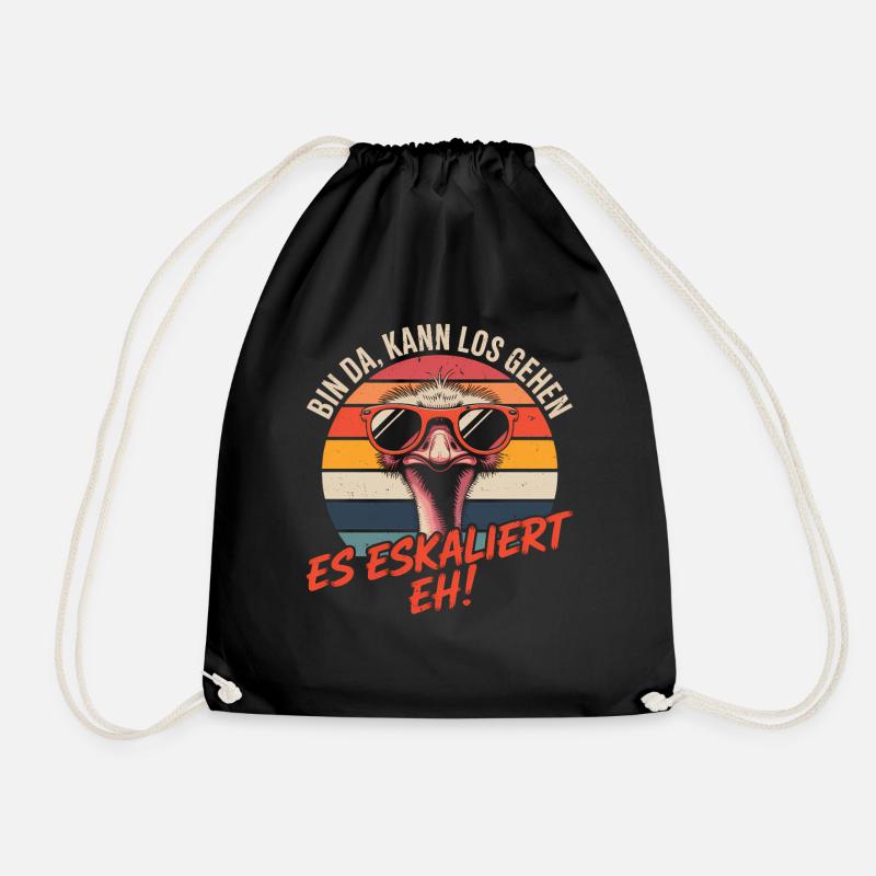 Strauß Bin Da Kann Los Gehen Es Eskaliert Eh - Turnbeutel - Schwarz