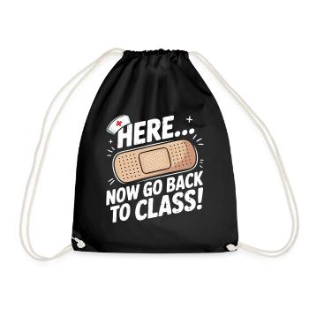 Humorous school hat motif for the start of school - Drawstring Bag - black - Front