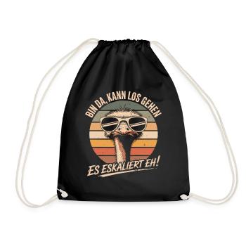 Strauss I'm Here We Go It's Escalating Anyway - Drawstring Bag - black - Front