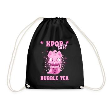 K-Pop Chaton au Bubble Tea Corée du Sud Séoul - Sac de sport léger - noir - Devant