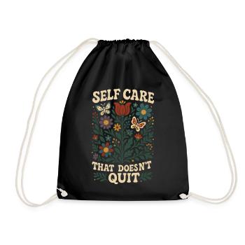 Self-care that never stops: Mindfulness - Drawstring Bag - black - Front