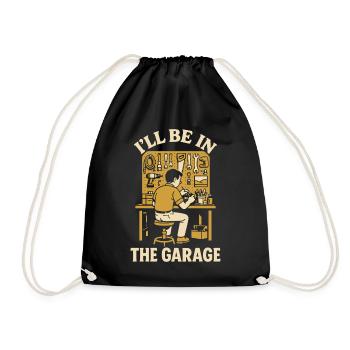I am in the garage craftsman funny screwdriver - Drawstring Bag - black - Front