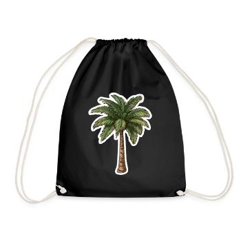Palm tree - Drawstring Bag - black - Front