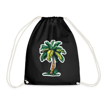 Palm tree - Drawstring Bag - black - Front