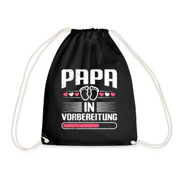 DAD IN PREPARATION Fatherhood Funny - Drawstring Bag - black - Front