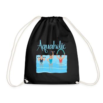 Aquaholic Water Fitness Lover Aqua Aerobics Vibe - Drawstring Bag - black - Front