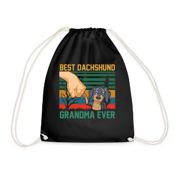 Best Dachshund Grandma Ever Design - Drawstring Bag - black - Front