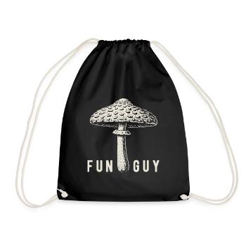 Parasol Funguy - Mushrooms - Wordplay - Drawstring Bag - black - Front