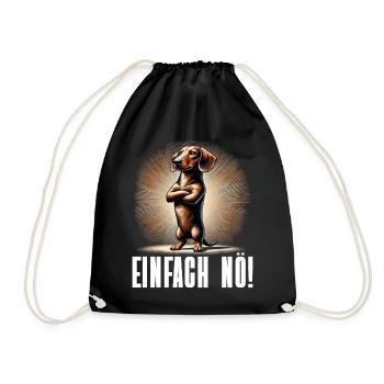 Simply Nope Dachshund Dog Dog Breed - Drawstring Bag - black - Front