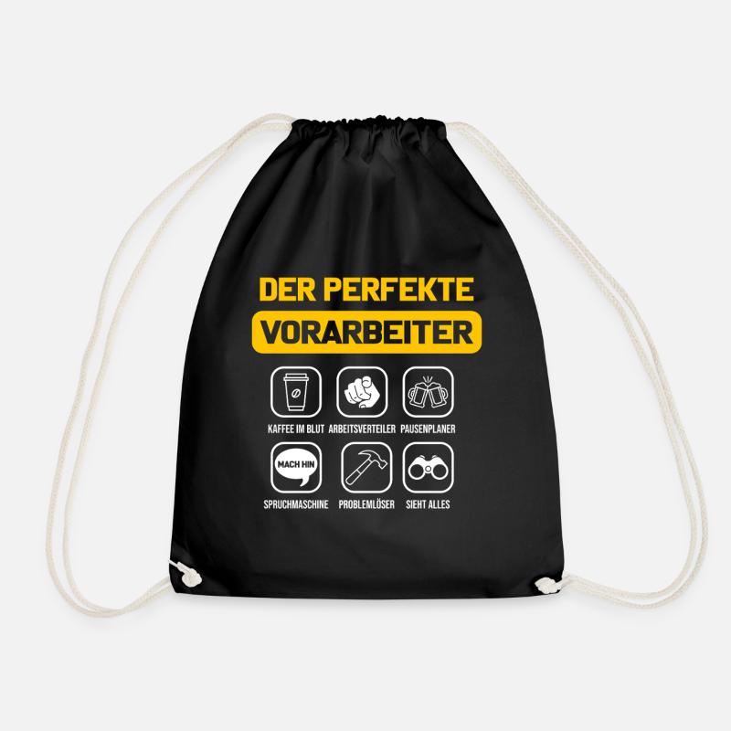 Der perfekte Vorarbeiter Polier Baustelle Bau - Turnbeutel - Schwarz