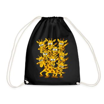 Dabbing Dancing Giraffes - Drawstring Bag - black - Front