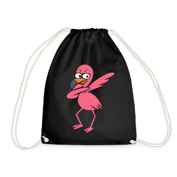 Tanzende Flamingo Dabbing  - Turnbeutel - Schwarz - Vorne