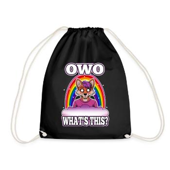 OwO What's This? - Drawstring Bag - black - Front