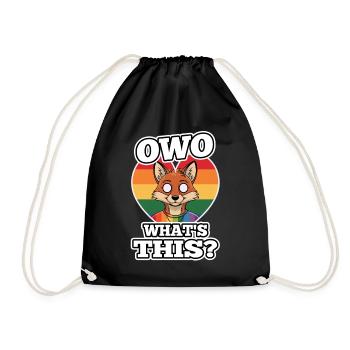 OwO What's This? - Drawstring Bag - black - Front