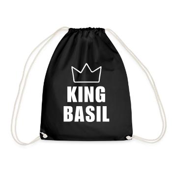 King Basil Crown Shirt – Name beginnt mit B - Turnbeutel - Schwarz - Vorne
