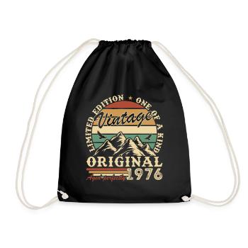 1976 Vintage Retro Geburtstagsgeschenk - Turnbeutel - Schwarz - Vorne
