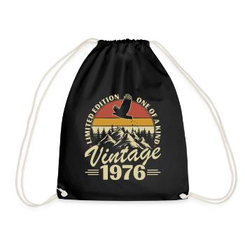 1976 Vintage Retro Geburtstagsgeschenk - Turnbeutel - Schwarz - Vorne