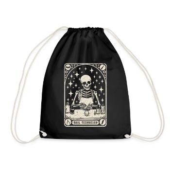 Nageldesignerin Nail Technician Tarot Card - Turnbeutel - Schwarz - Vorne