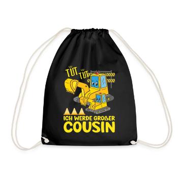 Je vais bientôt devenir grand cousin 2026 excavateur plus grand - Sac de sport léger - noir - Devant