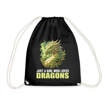 Drachen Drache - Turnbeutel - Schwarz - Vorne