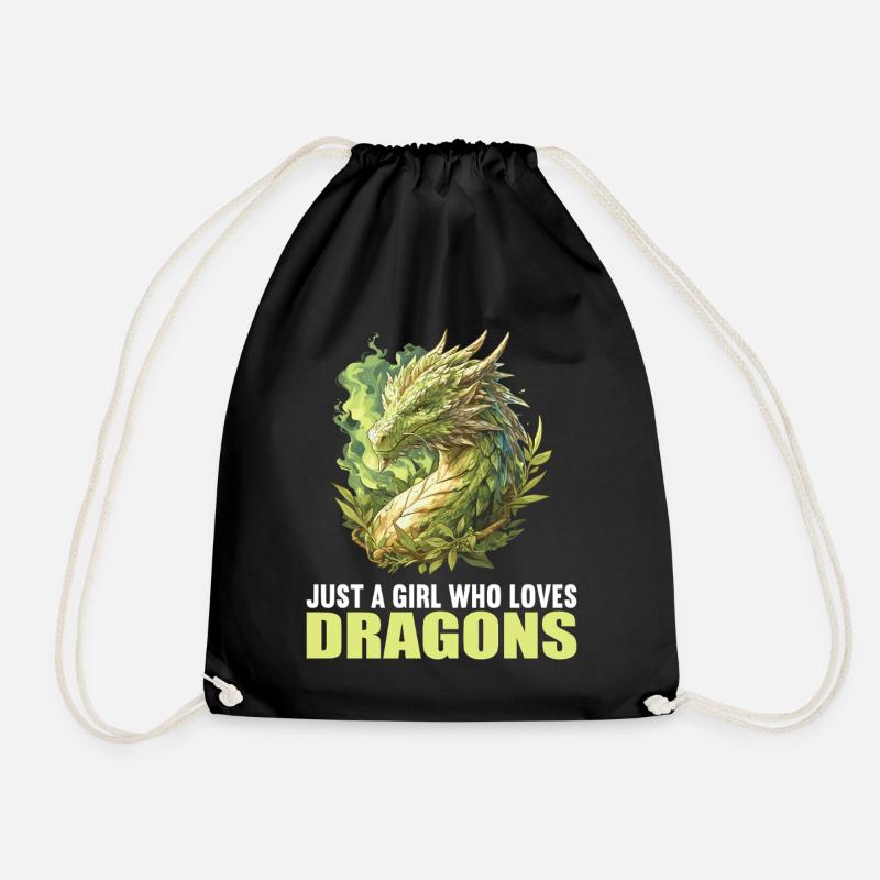 Drachen Drache - Turnbeutel - Schwarz