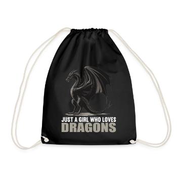Drachen Drache - Turnbeutel - Schwarz - Vorne