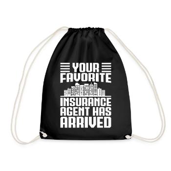 Insurance Agent Costume Your Favorite Arrived - Drawstring Bag - black - Front