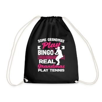 Real Grannies Play Tennis Players - Drawstring Bag - black - Front