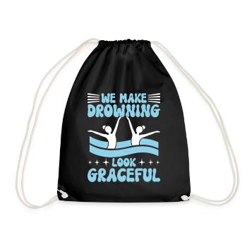 Synchronized swimming Artistic swimming Water sports - Drawstring Bag - black - Front