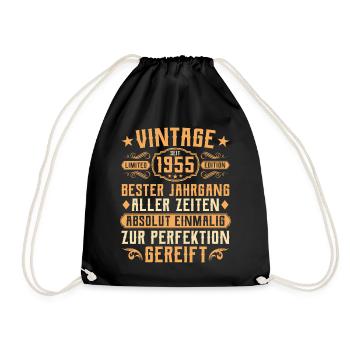 Millésime 1955 Année de naissance - 70e anniversaire - Sac de sport léger - noir - Devant
