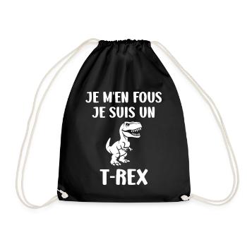 T-Rex Humourique Expression - Sac de sport léger - noir - Devant
