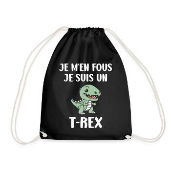 T-Rex Crazy Christmas - Drawstring Bag - black - Front
