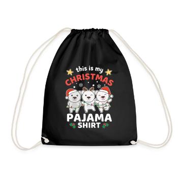 Pyjama de Noël Ours Polaire - Sac de sport léger - noir - Devant