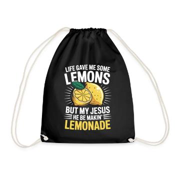 Life Gave Me Some Lemons But My Jesus He Be - Drawstring Bag - black - Front
