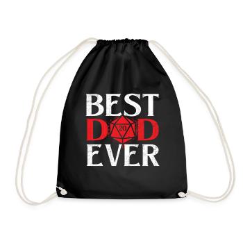 Best Dad Ever D20 Tabletop-RPG-Geschenk für Gamer-Väter - Turnbeutel - Schwarz - Vorne