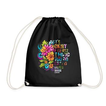 Its Okay If The Only Thing Is Breath - Drawstring Bag - black - Front