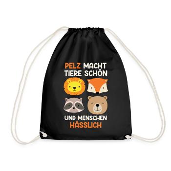 Bien-être animal LA FOURRURE REND LES ANIMAUX BEAUX, PAS LES GENS - Sac de sport léger - noir - Devant