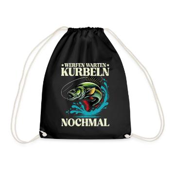 Lancer, attendre, démarrer, pêcher à nouveau - Sac de sport léger - noir - Devant