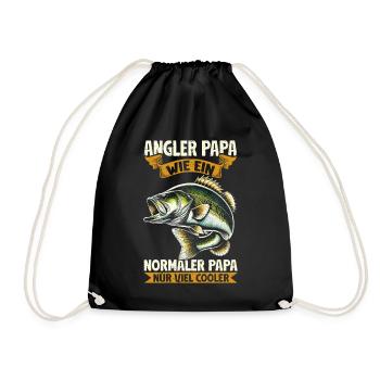 Angler dad like a normal dad only cooler - Drawstring Bag - black - Front
