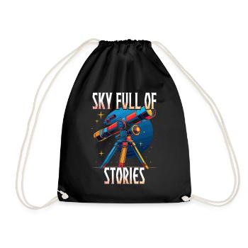 Astronom Sterngucker Stargazer Sky Full Of Stories - Turnbeutel - Schwarz - Vorne