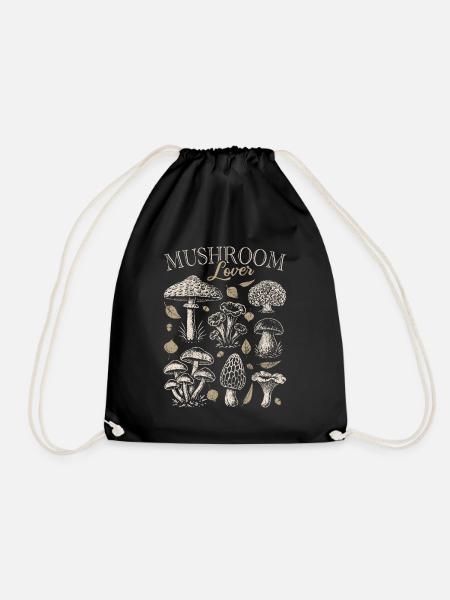 Mushroom Lover, Pilzsammler - Pilze - Spruch - Turnbeutel - Schwarz