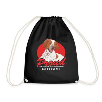 Brittany Dad Epagneul Breton Vorstehhund Geschenk - Turnbeutel - Schwarz - Vorne