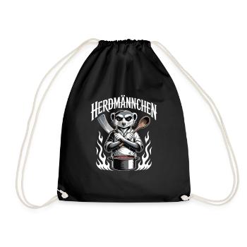 Herdmännchen kochen lustiger Koch Herdmännchen - Drawstring Bag - black - Front