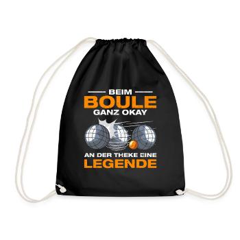 Beim Boule ganz okay Petanque Boulespieler - Turnbeutel - Schwarz - Vorne