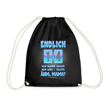 14e anniversaire, cadeau d'anniversaire pour 14 ans - Sac de sport léger - noir - Devant