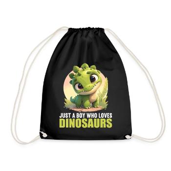 Dino Dinosaur Dinosaur - Drawstring Bag - black - Front