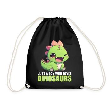 Dino Dinosaur Dinosaur - Drawstring Bag - black - Front