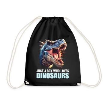 Dino Dinosaur Dinosaur - Drawstring Bag - black - Front